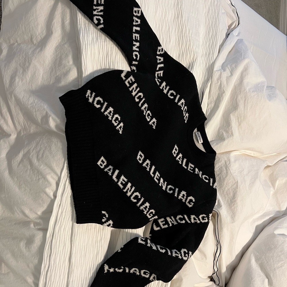 Balenciaga cropped logo sweater